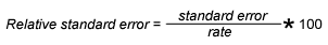 Relative Standard Error equals Standard Error divided by rate then multiplied by one hundred.