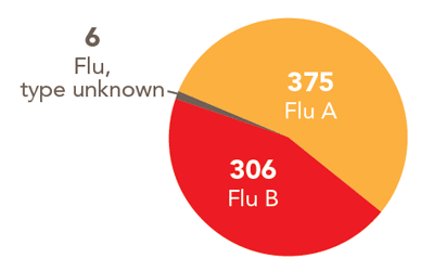 Follow this link to view a table of all positive flu reports