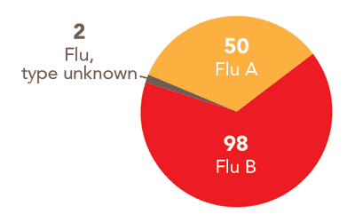 Follow this link to view a table of all positive flu reports