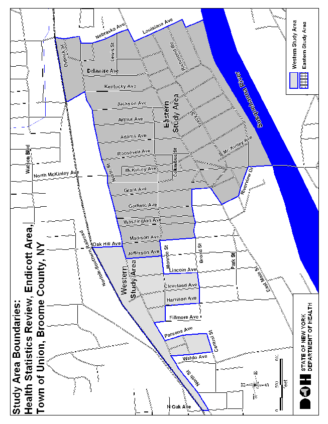 map of study are boundaries - health statistics review