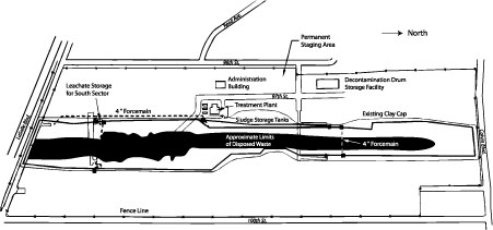 picture showing Leachate Storage for South Sector and surrounding area