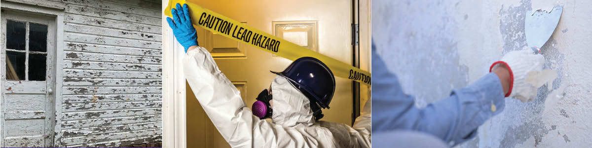  Image of peeling paint, chipping paint, and lead hazard sign