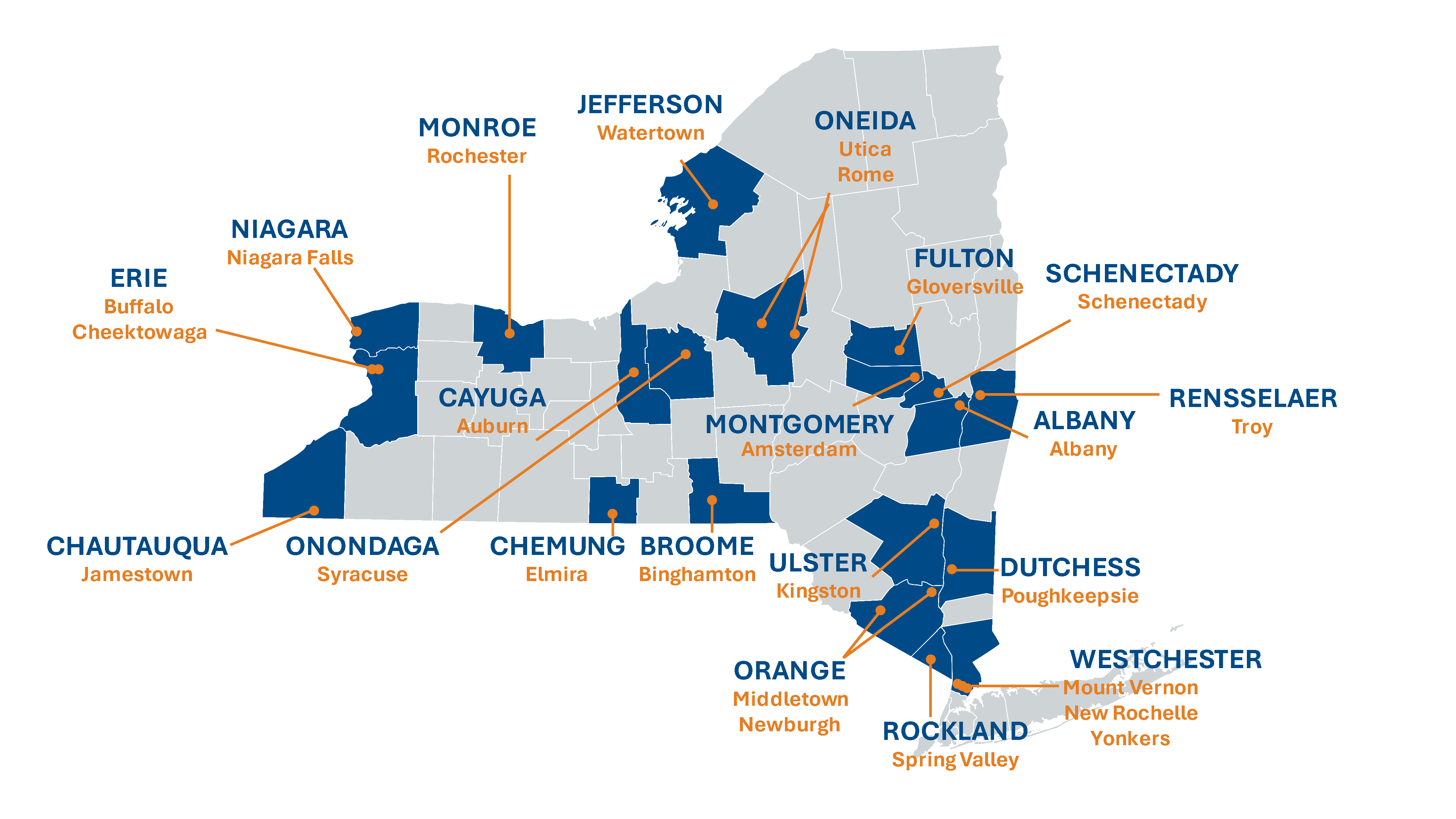 Map showing communities of concern