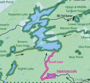 Thumbnail of Hamilton County map showing Raquette Lake and Sagamore Lake