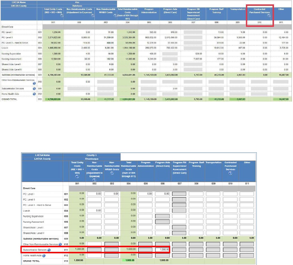 Agency purchasing a direct care service from another agency (primary contractor)