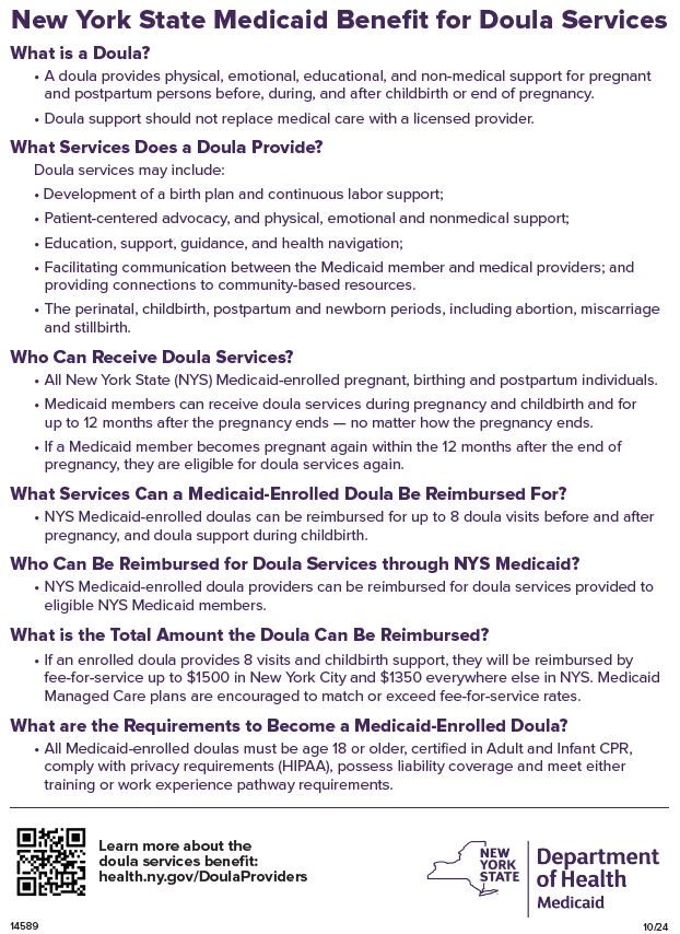 New York State Medicaid Benefit for Doula Services QAs