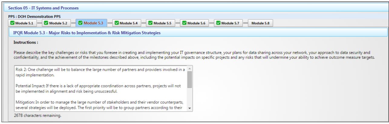 Example: IT Systems and Processes Section