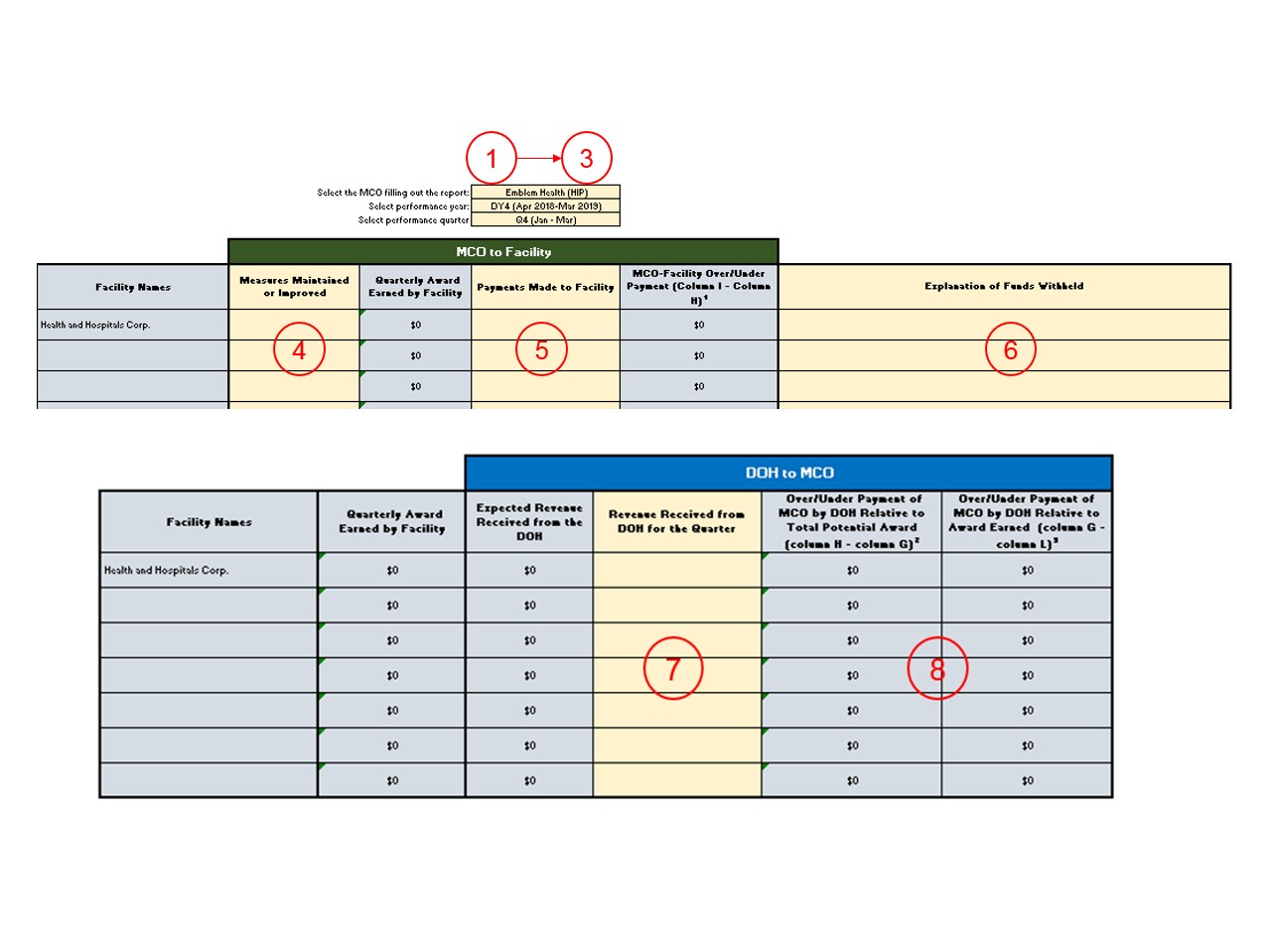 Detailed MCO to DOH VBP QIP Quarterly Payment Report