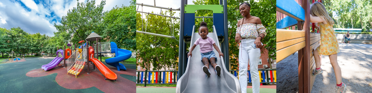 playground, child on slide, child climbing