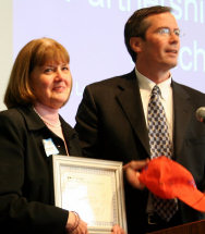 Jamie Farrell-Lizotte and Commissioner Daines