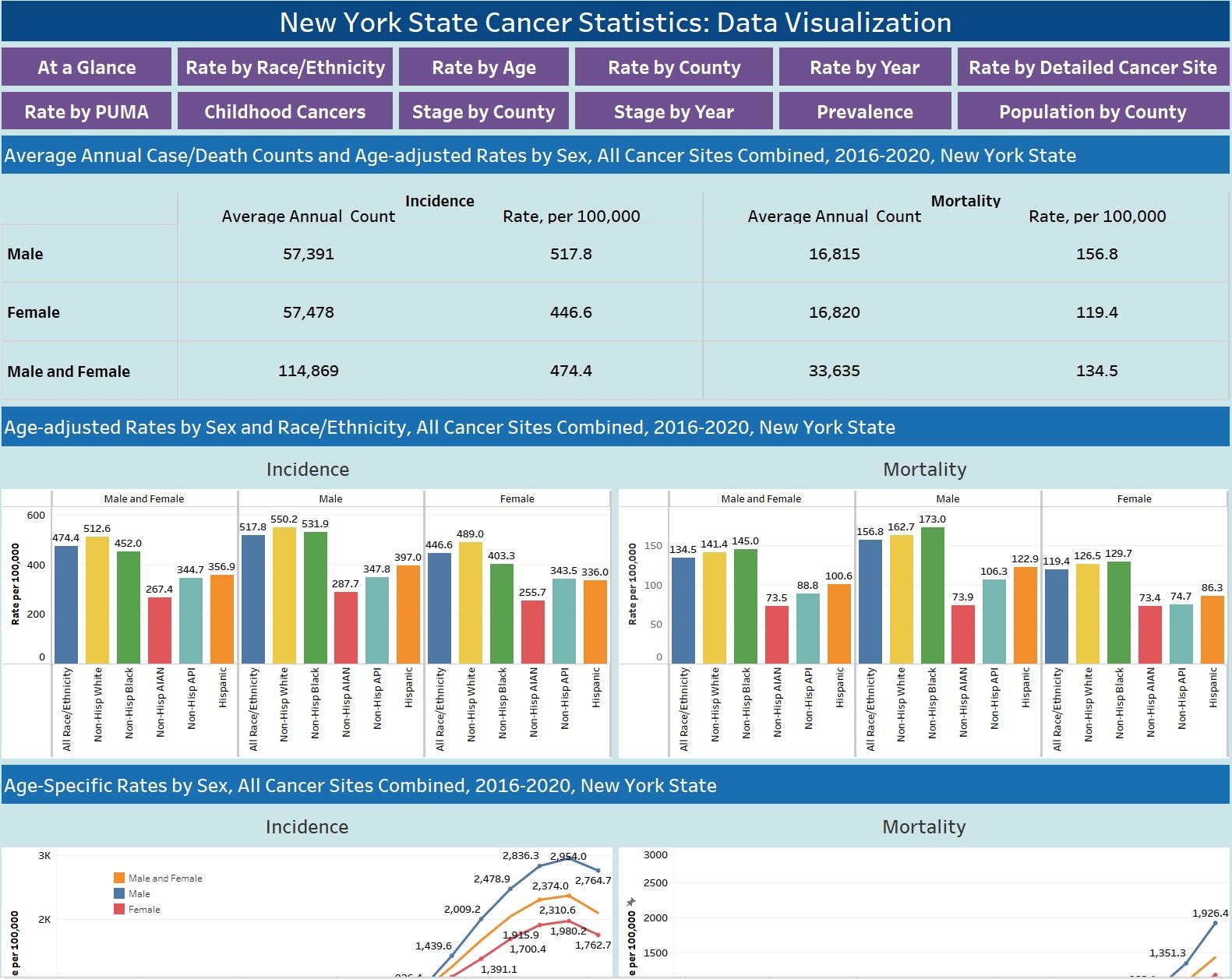 New York State Cancer Statistics at a Glance